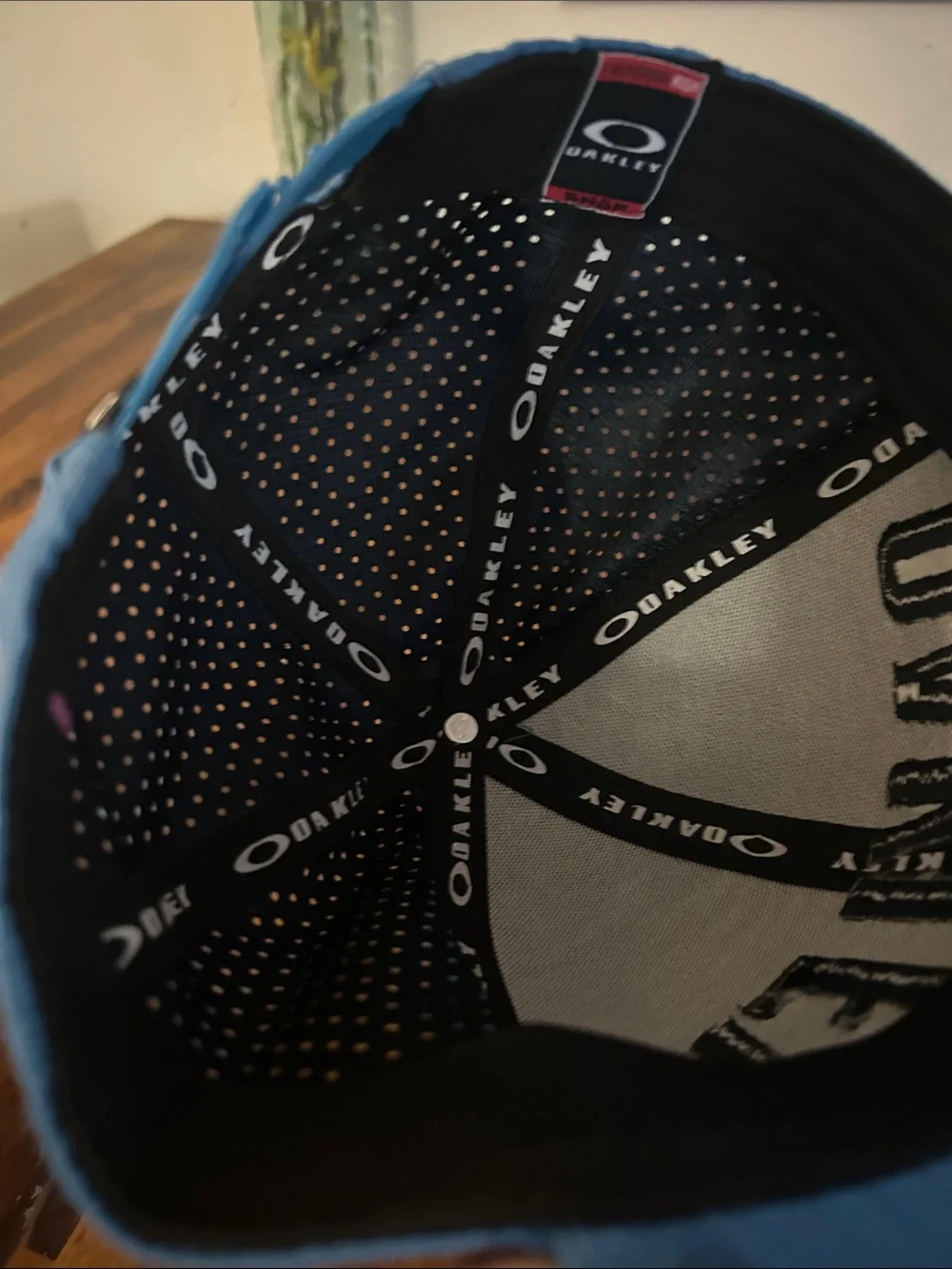 Oakley Perf Blue/Black Raised Letter Graphics Ventilation Sports Comfort  Hat